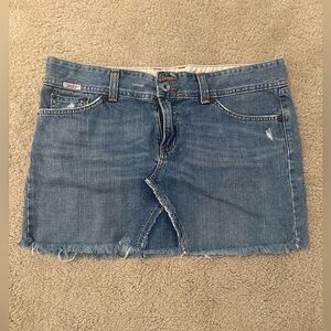 Lucky Brand Mini Jean Denim Skirt Distressed Size 12